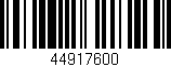 Código de barras (EAN, GTIN, SKU, ISBN): '44917600'