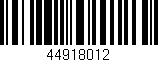 Código de barras (EAN, GTIN, SKU, ISBN): '44918012'