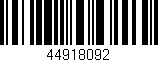 Código de barras (EAN, GTIN, SKU, ISBN): '44918092'