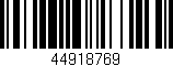 Código de barras (EAN, GTIN, SKU, ISBN): '44918769'