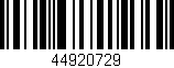 Código de barras (EAN, GTIN, SKU, ISBN): '44920729'
