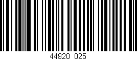 Código de barras (EAN, GTIN, SKU, ISBN): '44920/025'