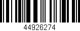 Código de barras (EAN, GTIN, SKU, ISBN): '44926274'
