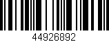 Código de barras (EAN, GTIN, SKU, ISBN): '44926892'