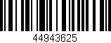 Código de barras (EAN, GTIN, SKU, ISBN): '44943625'