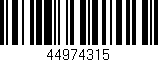 Código de barras (EAN, GTIN, SKU, ISBN): '44974315'