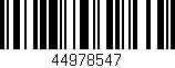 Código de barras (EAN, GTIN, SKU, ISBN): '44978547'