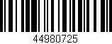 Código de barras (EAN, GTIN, SKU, ISBN): '44980725'
