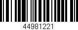 Código de barras (EAN, GTIN, SKU, ISBN): '44981221'