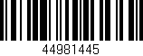 Código de barras (EAN, GTIN, SKU, ISBN): '44981445'