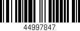 Código de barras (EAN, GTIN, SKU, ISBN): '44997847'