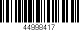 Código de barras (EAN, GTIN, SKU, ISBN): '44998417'