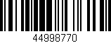 Código de barras (EAN, GTIN, SKU, ISBN): '44998770'