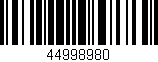 Código de barras (EAN, GTIN, SKU, ISBN): '44998980'