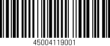 Código de barras (EAN, GTIN, SKU, ISBN): '45004119001'