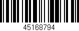 Código de barras (EAN, GTIN, SKU, ISBN): '45168794'