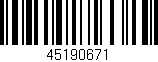 Código de barras (EAN, GTIN, SKU, ISBN): '45190671'