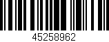 Código de barras (EAN, GTIN, SKU, ISBN): '45258962'