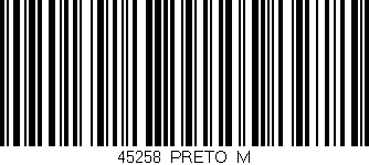 Código de barras (EAN, GTIN, SKU, ISBN): '45258/PRETO_M'