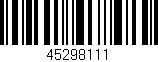Código de barras (EAN, GTIN, SKU, ISBN): '45298111'