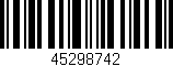 Código de barras (EAN, GTIN, SKU, ISBN): '45298742'