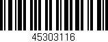 Código de barras (EAN, GTIN, SKU, ISBN): '45303116'
