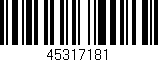 Código de barras (EAN, GTIN, SKU, ISBN): '45317181'