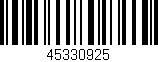 Código de barras (EAN, GTIN, SKU, ISBN): '45330925'