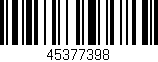 Código de barras (EAN, GTIN, SKU, ISBN): '45377398'