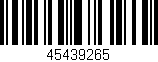 Código de barras (EAN, GTIN, SKU, ISBN): '45439265'