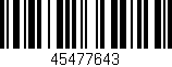 Código de barras (EAN, GTIN, SKU, ISBN): '45477643'