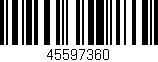 Código de barras (EAN, GTIN, SKU, ISBN): '45597360'