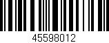 Código de barras (EAN, GTIN, SKU, ISBN): '45598012'