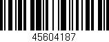 Código de barras (EAN, GTIN, SKU, ISBN): '45604187'