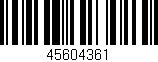Código de barras (EAN, GTIN, SKU, ISBN): '45604361'