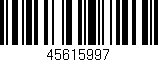 Código de barras (EAN, GTIN, SKU, ISBN): '45615997'