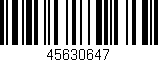 Código de barras (EAN, GTIN, SKU, ISBN): '45630647'