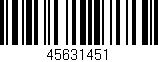 Código de barras (EAN, GTIN, SKU, ISBN): '45631451'
