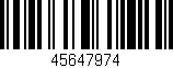 Código de barras (EAN, GTIN, SKU, ISBN): '45647974'