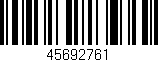 Código de barras (EAN, GTIN, SKU, ISBN): '45692761'