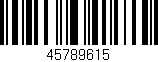 Código de barras (EAN, GTIN, SKU, ISBN): '45789615'