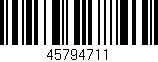 Código de barras (EAN, GTIN, SKU, ISBN): '45794711'