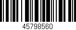 Código de barras (EAN, GTIN, SKU, ISBN): '45798560'