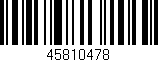 Código de barras (EAN, GTIN, SKU, ISBN): '45810478'