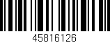 Código de barras (EAN, GTIN, SKU, ISBN): '45816126'