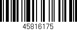 Código de barras (EAN, GTIN, SKU, ISBN): '45816175'