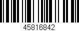 Código de barras (EAN, GTIN, SKU, ISBN): '45816842'