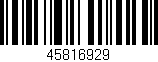 Código de barras (EAN, GTIN, SKU, ISBN): '45816929'