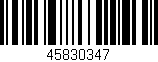 Código de barras (EAN, GTIN, SKU, ISBN): '45830347'