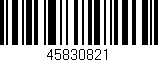 Código de barras (EAN, GTIN, SKU, ISBN): '45830821'